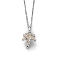 DUR Schmuck Kette PALME Strandsand, Silber 925/- rhodiniert 42cm (K2730)