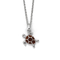 DUR Schmuck Kette TURTLE Bernsteinsand, Silber 925/- rhodiniert 42cm (K2728)