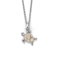 DUR Schmuck Kette TURTLE Strandsand, Silber 925/- rhodiniert 42cm (K2727)