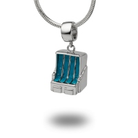 DUR Schmuck Anhänger STRANDKORB blauer Steinsand, Silber 925/- rhodiniert (P3999)