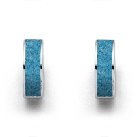 DUR Schmuck Creole MARINA Breit 5mm, blauer Steinsand, Silber 925/- rhodiniert (O5366)