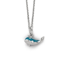 DUR Schmuck Kette WALFISCH blauer Steinsand, Silber 925/- rhodiniert 42cm (K2722)