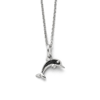 DUR Schmuck Kette DELFIN Lavasand, Silber 925/- rhodiniert 42cm (K2726)