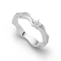 DUR Schmuck schmaler Ring Strandwellen SEESTERN Silber 925/- anlaufgesch. (R5760)