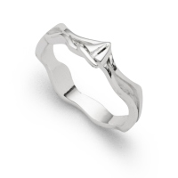 DUR Schmuck schmaler Ring Strandwellen SEGELBOOT Silber 925/- anlaufgesch. (R5761)