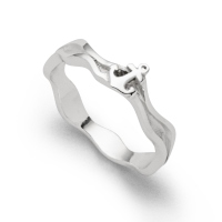 DUR Schmuck schmaler Ring Strandwellen ANKER Silber 925/- anlaufgesch. (R5763)