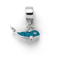 DUR Schmuck Charm WALFISCH Steinsand, Silber 925/- rhodiniert (F284)