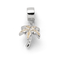 DUR Schmuck Charm PALME Strandsand, Silber 925/- rhodiniert (F291)