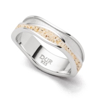 DUR Schmuck Ring Strandwellen Strandsand, Silber 925/- rhodiniert  (R5733)