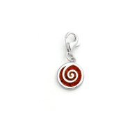 DUR Schmuck Charm SPIRALE Bernstein, Silber 925/- rhodiniert (F215)