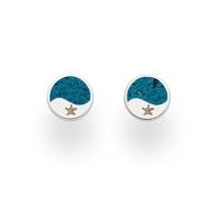 DUR Schmuck Ohrstecker WELLE/SEESTERN Steinsand/Strandsand, Silber 925/- rhod.  (O5368)