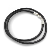 DUR Schmuck Kette BAUMWOLLE, dick Silber 925/- schwarz - Länge wählbar (K2432)