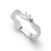 DUR Schmuck schmaler Ring Strandwellen MÖWE Silber 925/- anlaufgesch. (R5764)