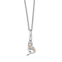 DUR Schmuck Kette MEERJUNGFRAU Strandsand, Silber 925/- rhodiniert 42cm (K2772)