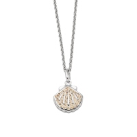 DUR Schmuck Kette MUSCHEL Strandsand, Silber 925/- rhodiniert 45cm (K2800)