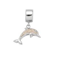 DUR Schmuck Charm DELFIN Strandsand, Silber 925/- rhodiniert (F285)