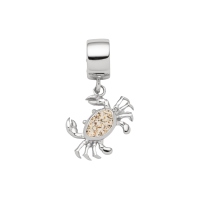 DUR Schmuck Charm KRABBE Strandsand, Silber 925/- rhodiniert (F314)