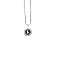 Dur Schmuck Kette SYLT Lavasand, 19 Zirkonia, Silber 925 rhod. 42cm (K2840)