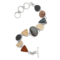 DUR Schmuck Damen Armband COLORFUL-MIX Silber 925/- 15,5cm + 3cm Verlängerung (A1740)