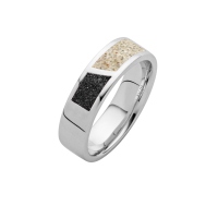 DUR Schmuck Ring DUETT Strandsand/ Lavasand, Silber 925/- rhodiniert (R5850)
