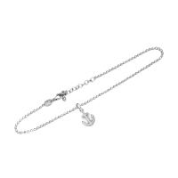 DUR Schmuck Fußkette ANKER Silber 925/- rhodiniert 22,5cm + 3cm (A1725)