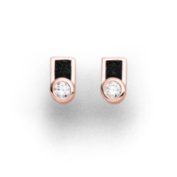 DUR Schmuck Ohrring VENUS Zirkonia, Lavasand, Silber 925/- rosé-vergoldet (O5403)