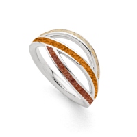 DUR Schmuck Ring OCEAN STREAM Strandsand/ Bernsteinsand, Silber 925/- rhodiniert (R5857)