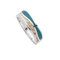 DUR Schmuck Ring WELLE Strandsand/ Steinsand, Silber 925/- rhodiniert (R5848)