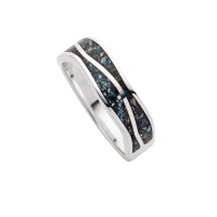 DUR Schmuck Ring WELLE Mosaik Seeopal, Silber 925/- rhodiniert (R5854)