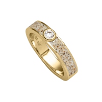 DUR Schmuck Damen Ring VENUS Strandsand, Zirkonia, Silber 925/- vergoldet (R5845)