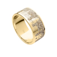 DUR Schmuck Unisex Ring HAMBURG II Strandsand Silber 925/- vergoldet (R5861)