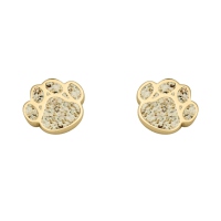 DUR Schmuck Ohrstecker PFOTE vergoldet, Strandsand, Silber 925/- (O5416)