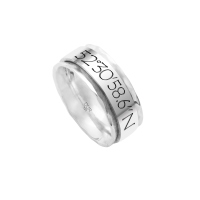 DUR Unisex Ring Koordinaten BERLIN Silber 925/- (R5146) auch Partnerring