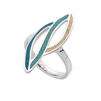 DUR Schmuck Ring OCEAN STREAM 2 Steinsand/Strandsand, Silber 925/- rhodiniert (R5856)