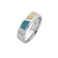DUR Schmuck Ring DUETT Steinsand/Strandsand, Silber 925/- rhodiniert (R5883)