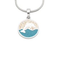 DUR Schmuck Anhänger DELFIN Steinsand/Strandsand, Silber 925/- rhod. (P4331)