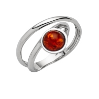 DUR Schmuck Ring Bernstein Silber 925/- rhodiniert (R5879)