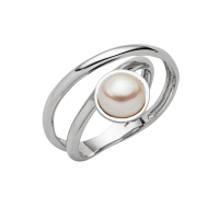 DUR Schmuck Ring Perle Silber 925/- rhodiniert (R5878)