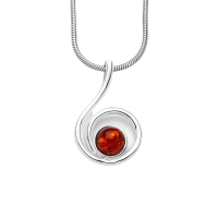 DUR Schmuck Anhänger Bernstein, Silber 925/- rhod. (P4291)