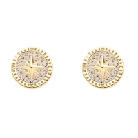 DUR Schmuck Ohrstecker KOMPASSROSE 2.0, Silber 925/- vergoldet (O5449)