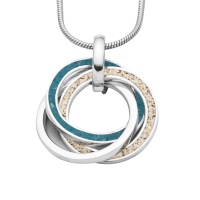 DUR Schmuck Anhänger MARINA blauer Steinsand, Silber 925/-rhod. (P4390)