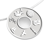 DUR Schmuck Anhänger Donut OSTSEE hell, Silber 925/- rhodiniert (P3945)