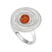 UVP 89,90€ DUR Schmuck Ring MEERESGOLD mit Bernsteinkugel Silber 925/- rhodiniert (R5293)