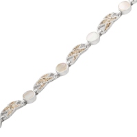 DUR Schmuck Damen Armband ELEGANZA Strandsand/Perlmutt Silber 925/- poliert 18 cm lang + 3 cm Verlängerung (A1747)