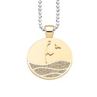 DUR Schmuck Anhänger Strandwellen SYLT Strandsand Silber 925/- vergoldet (P4493)