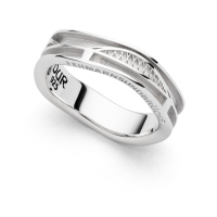 Brandneu: DUR Schmuck Ring FEHMARNSUNDBRÜCKE Silber 925/- rhodiniert, 7mm (R5836)