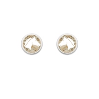 DUR Schmuck Ohrstecker PFERDEGLÜCK Strandsand Silber 925/- rhodiniert (O5503)