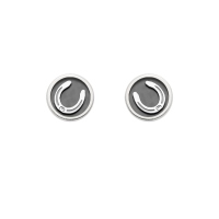 DUR Schmuck Ohrstecker HUFEISEN dunkel Silber 925/- rhodiniert (O5508)