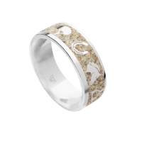 DUR Schmuck Ring PFERDEGLÜCK Strandsand Silber 925/- rhodiniert, 7mm (R5962)