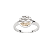 DUR Schmuck Ring Strandwellen Strandsand Silber 925/- rhodiniert (R5966)